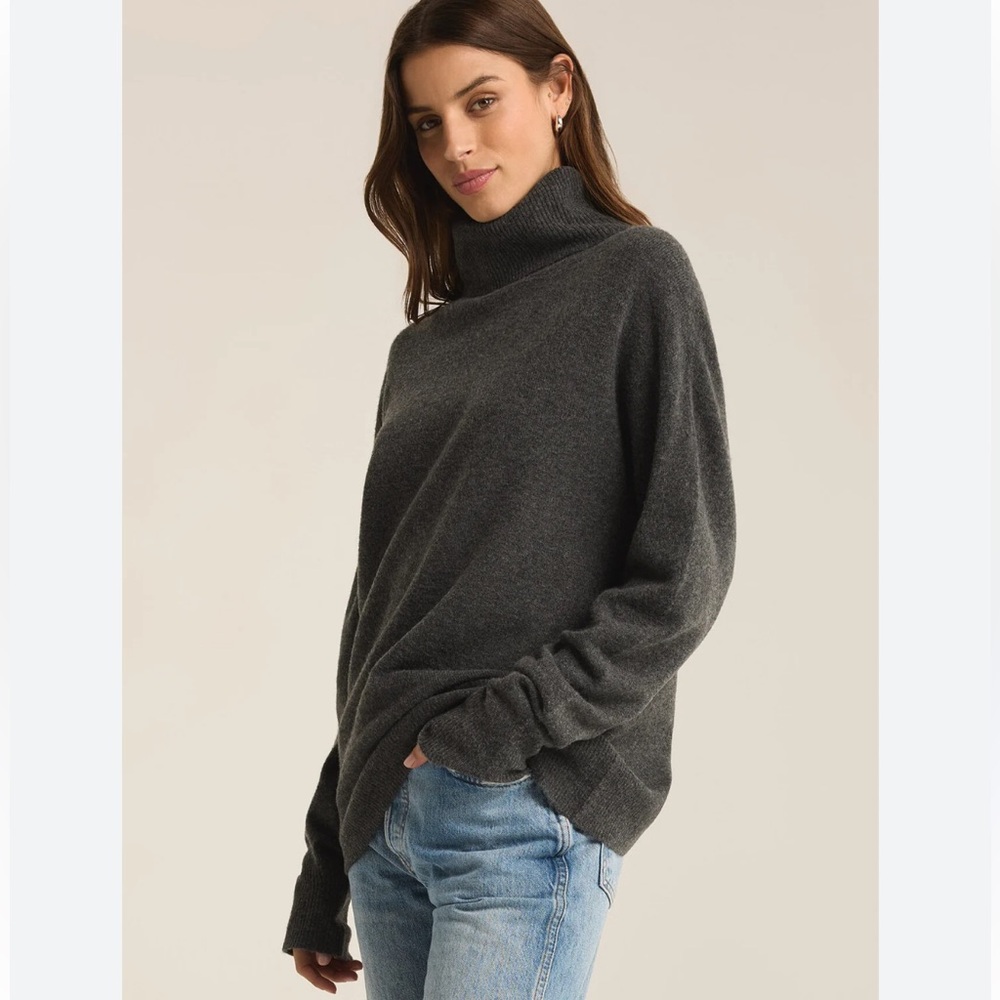 Z Supply Charcoal Turtleneck Sweater